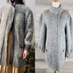 Vintage Colletibles Chunky Knit Oversized Mock Neck Cardigan Women's Size Medium